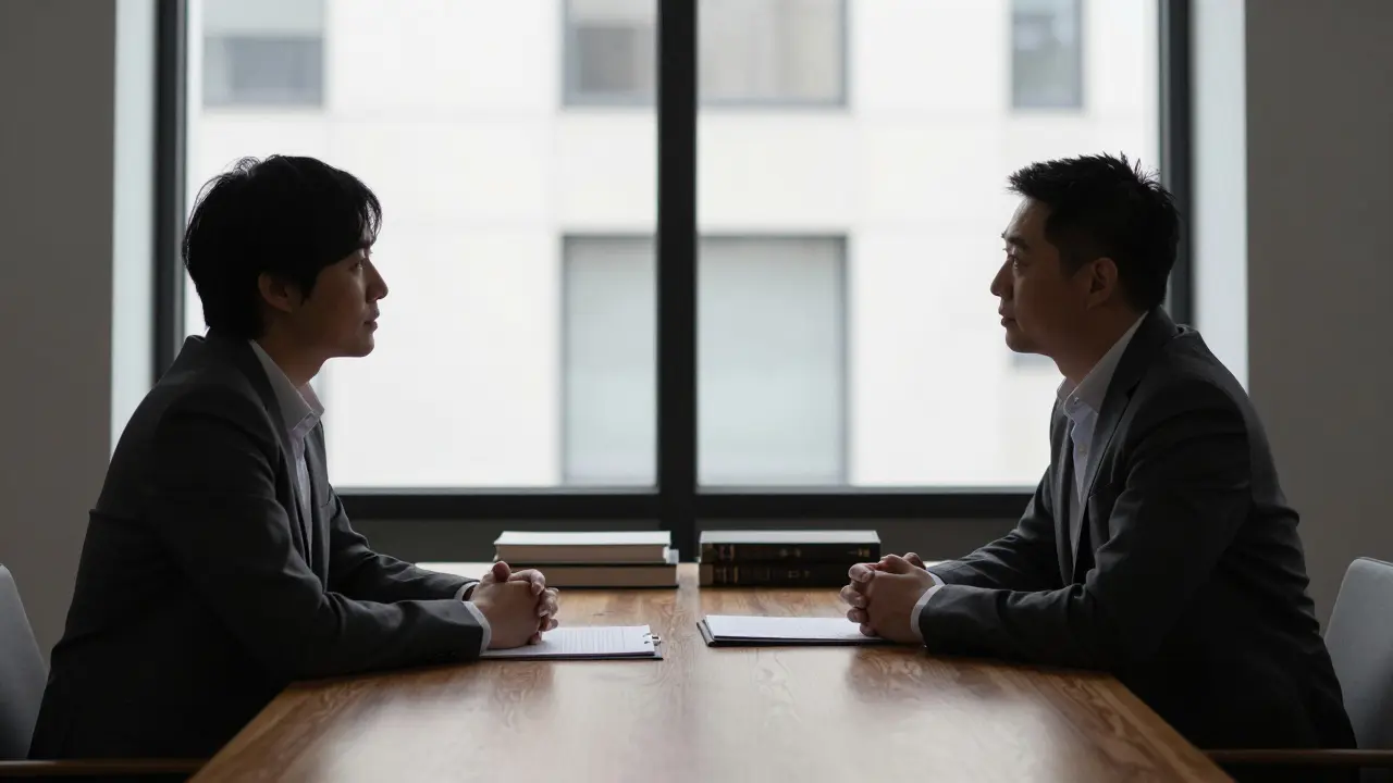 Professional meeting in London office with neutral tones